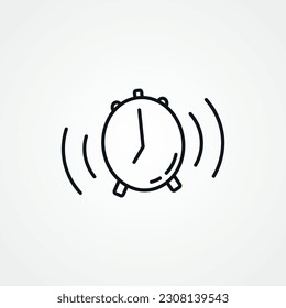 Alarm clock line icon. Alarm ringing outline icon.
