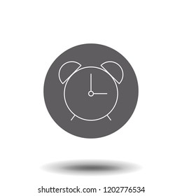 Alarm clock line icon. Thin line sign for design logo. Outline pictogram on white background