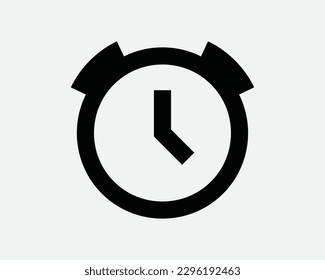 Icono de la línea de reloj de alarma. Signo de recordatorio de reloj de suspensión de reloj de temporización de tiempo. Símbolo analógico clásico retro vintage negro vector gráfico ilustración de clipart cricut