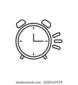 Alarm clock line icon. Time management, deadline, time management. Vector illustration