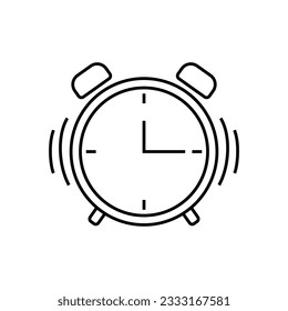 Icono de la línea de reloj de alarma. Gestión del tiempo, fecha límite, gestión del tiempo. Ilustración del vector