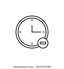 Icono de la línea de reloj de alarma. Gestión del tiempo, fecha límite, gestión del tiempo. Ilustración del vector