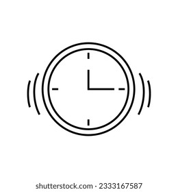 Alarm clock line icon. Time management, deadline, time management. Vector illustration