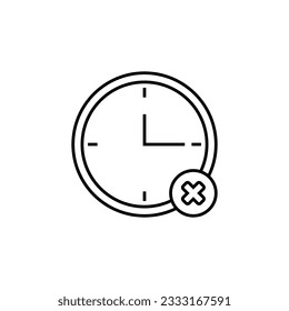 Icono de la línea de reloj de alarma. Gestión del tiempo, fecha límite, gestión del tiempo. Ilustración del vector