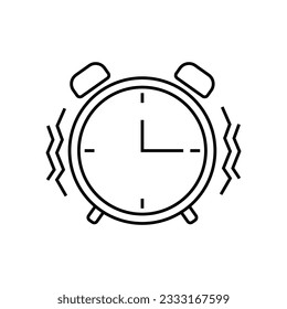 Alarm clock line icon. Time management, deadline, time management. Vector illustration