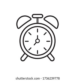 Alarm clock line icon vector simple design