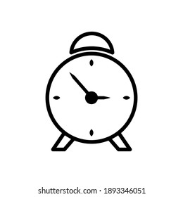 Vector de icono de la línea de reloj de alarma en moda