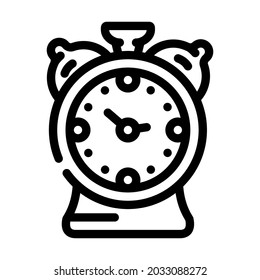 vector de icono de la línea de reloj de alarma. señal de despertador. símbolo de contorno aislado ilustración negra
