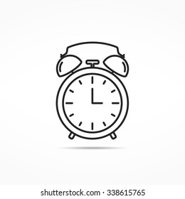 Alarm clock line icon, vector eps10 illustration