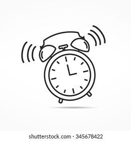 Alarm clock line icon, vector eps10 illustration