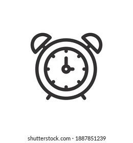 Alarm clock line icon for web template and app. Vector illustration design on white background. EPS 10