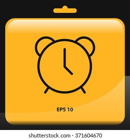 alarm clock line icon for web and mobile. flat design style