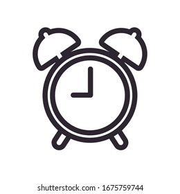 diseño de ilustración vectorial de estilo de línea de reloj despertador