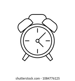 alarm clock line vector black icon