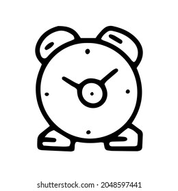 alarm clock line vector doodle simple icon