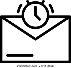 Alarm Clock Line Vector Icon Design