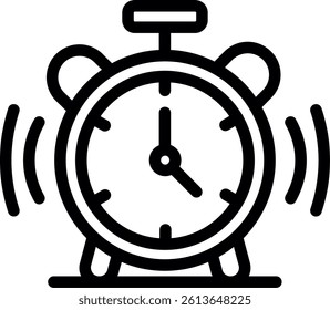 Alarm Clock Line Vector Icon Design