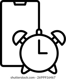 alarm clock, alarm lineal icon vector for illustration with isolated. suitable for design, icon, logo, app