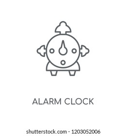 Alarm clock linear icon. Alarm clock concept stroke symbol design. Thin graphic elements vector illustration, outline pattern on a white background, eps 10.