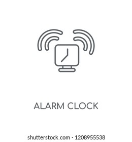 Alarm clock linear icon. Alarm clock concept stroke symbol design. Thin graphic elements vector illustration, outline pattern on a white background, eps 10.