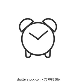 Alarm clock. linear icon. Line with Editable stroke
