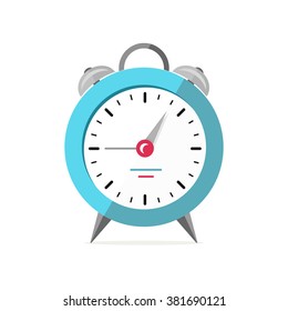 Alarm clock logo icon isolated. Watch object, time office symbol. Clock flat icon. Time logo