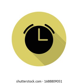 alarm clock long shadow icon. Simple glyph, flat vector of web icons for ui and ux, website or mobile application