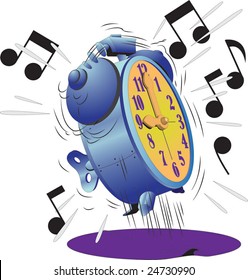 Alarm clock loudly calling by morning
