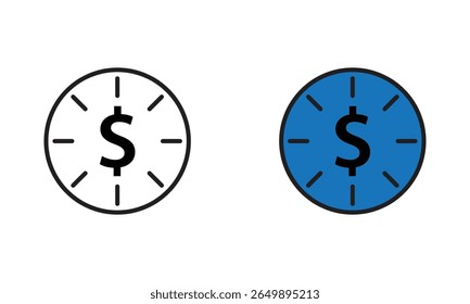 Alarm Clock And Money Icon Set. Great for industry, web and business.