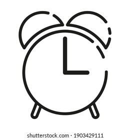 Alarm clock for morning wake-up. Thin line icon for web, applications and design. Minimalistic flat style.