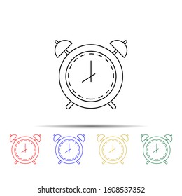 alarm clock multi color style icon. Simple thin line, outline vector of measure icons for ui and ux, website or mobile application