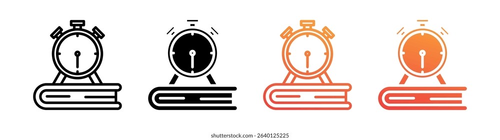 Alarm Clock Multi Style Icon Set Vector