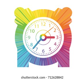 alarm clock multicolored abstract icon