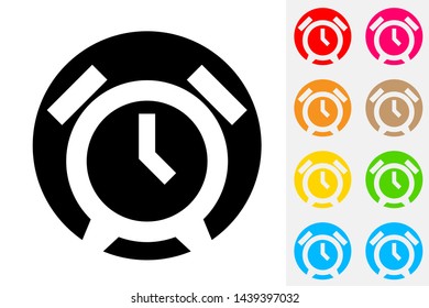 Alarm Clock. Negative Space Vector Icon