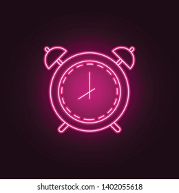 alarm clock neon icon. Elements of Measure set. Simple icon for websites, web design, mobile app, info graphics