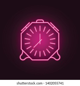 alarm clock neon icon. Elements of Measure set. Simple icon for websites, web design, mobile app, info graphics