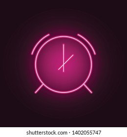 alarm clock neon icon. Elements of Measure set. Simple icon for websites, web design, mobile app, info graphics