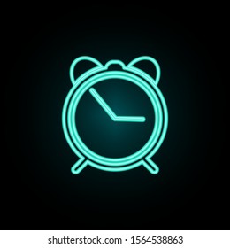 Alarm clock neon icon. Simple thin line, outline vector of web icons for ui and ux, website or mobile application
