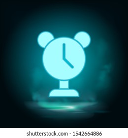 Alarm, clock neon icon - Vector. Blue neon illustration. Alarm, clock neon icon - Vector. Infographic concept vector illustration
