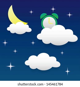 alarm clock in the night sky