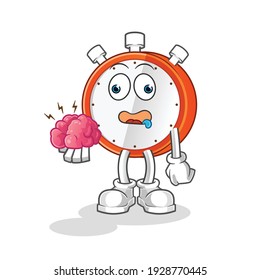 alarm clock no brain vector. cartoon character