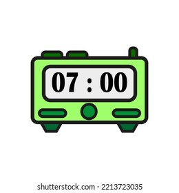 alarm clock numbers in retro style. Time clock. Vector illustration. stock image. 