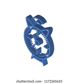 Alarm Clock Off isometric left top view 3D icon