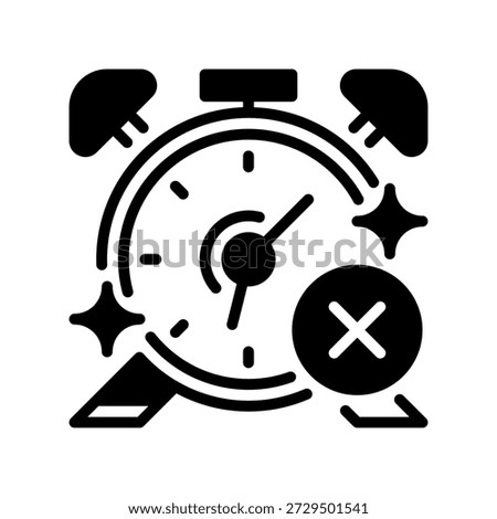 Alarm Clock Off Line Icon, Outline Symbol for Rest Period, Uninterrupted Sleep, Silence Setting, Relaxation Time, and Freedom from Schedule. Vector Sign Icon.