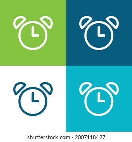 Alarm Clock Of Old Design Flat four color minimal icon set