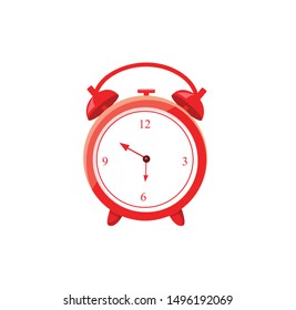 alarm clock old red vector illustration