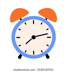 Alarm clock on isolated background. Vector illustration for time management, office designs, and wake up reminders