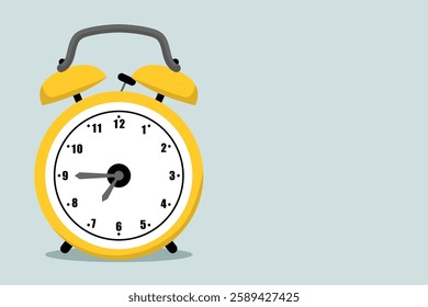 Alarm clock on a light gray background with copy space used as a concept for procrastination, self-discipline or laziness