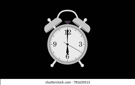 Alarm clock on six o'clock