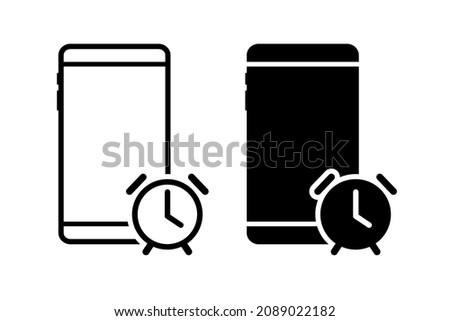 Alarm clock on smartphone icon. Illustration vector